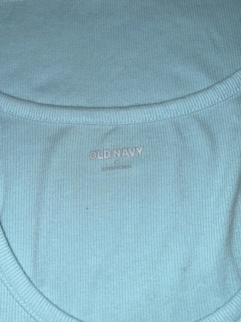 Old Navy Light Blue Ribbed Scoop Neck Tank Top - Picture 2 of 3